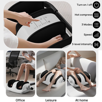 Masseur de pieds et de jambes Shiatsu avec fonction de compression d'air/pétrissage/vibration/chauffage, appareil de massage des pieds pour la circulation sanguine et la douleur