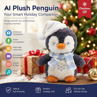 Jouet compagnon IA, Peluche pingouin, Compagnon interactif IA pour le récit d'histoires, Cadeau d'anniversaire, Compagnon pour l'heure du coucher, Personnalisé OEM ODM