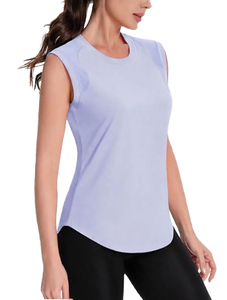 Women's Quick Dry Tennis Tank <b>Top</b> Sleeveless Yoga Vest <b>Asymmetric</b> <b>Hem</b> Front Logo Spandex/Polyester Activewear Workout - Product Image 1