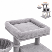 Direct usine Arbre à chat compact avec panier-coussin en peluche, rampe à griffer et structure gain de place