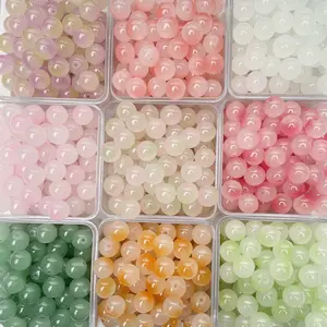 4 มม.6 มม.8 มม.10 มม.Bubblegum Faceted แก้วกลมคริสตัลลูกปัดขายส่งสําหรับเครื่องประดับสร้อยข้อมือต่างหูพวงกุญแจทํา