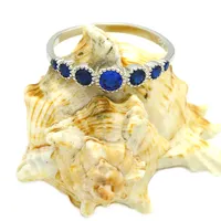 Fabrika toptan moda takı mavi elmas yüzük 925 ayar gümüş yüzük özel