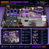 Parc d'attractions intérieur commercial personnalisé avec trampoline intégré certifié ASTM pour centre commercial FEC