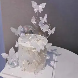 食用もち米紙ベーキングキャンディーペーパーゼラチンケーキ用ケーキトッパー透明米蝶