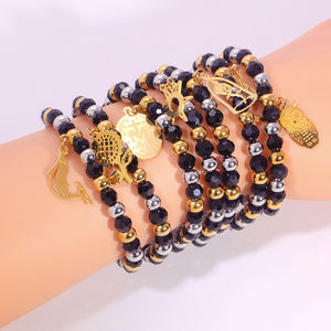 Venta al por mayor bohemio verano hecho a mano <span class=keywords><strong>ajustable</strong></span> para <span class=keywords><strong>pulsera</strong></span> multi-hebra con cuentas coloridas bajo MOQ acero inoxidable - Product Image 1