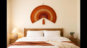 Handmade Large Bamboo <b>Wall</b> <b>Fan</b> <b>Decor</b> Terracotta Boho Art Natural Home Decoration Vietnam Factory - Product Image 2