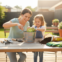 Pot de fleurs décoratif en métal galvanisé pour jardin et cour, seau décoratif de style campagnard, petits pots ronds pour plantes