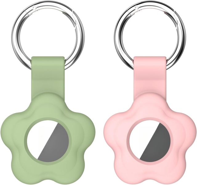 Accept 4 Pack Sports Design Shockproof Waterproof Silicone Plastic Ring Key Holder Case Cover Keychain Luggage for Airtag