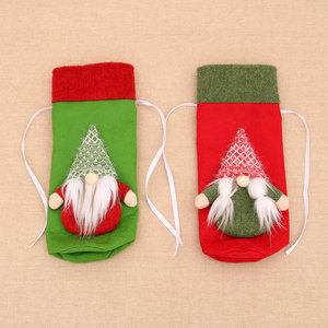 New cross-border Christmas wine bottle <b>cover</b>/sleeve <b>cover</b>, home dining <b>table</b> decoration, Santa Claus/Forest Elder. - Product Image 4