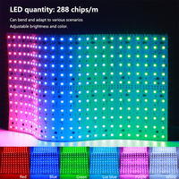 Panneaux LED souples programmables RGBW adressables 288L, 24V DC, 75W, 48 pixels SMD5050, 480x240mm, rétroéclairage IP20 haute performance