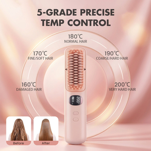<span class=keywords><strong>Brosse</strong></span> lissante de voyage PRITECH sans fil, ionique, avec batterie 4000 mAh, mini <span class=keywords><strong>brosse</strong></span> <span class=keywords><strong>chauffante</strong></span> <span class=keywords><strong>pour</strong></span> femmes en déplacement - Product Image 5