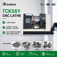 Tour CNC à lit incliné haute précision TCK56Y avec centre d'usinage et de perçage CNC à axe Y