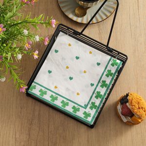Clover Themed Paper Napkins 330mm Double Layer Printed For Themed Party Use - Product Image 1