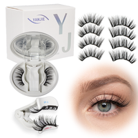 Ensemble de faux cils magnétiques naturels et doux en PBT, semi-faits à la main, tous en un, pour allonger et volumiser les cils, réutilisables