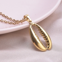 Pendentif Coquillage en Acier Inoxydable Senmei Plaqué Or Véritable 18 carats PVD Accessoires Marins Matériaux DIY Vente en Gros
