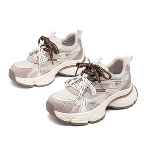 Women's 2025 Summer Retro Torre <b>Shoes</b> Thick-Sole Breathable Lightweight Sneakers <b>Height</b>-<b>Increasing</b> Casual All-Match Design Mesh - Product Image 2