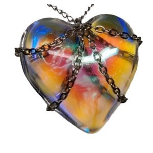 Collier en cristal artificiel en forme de cœur, chaîne O, bijoux tendance pour le quotidien, été 2024, origine Yiwu - Product Image 3