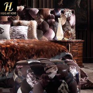 HIGHS ATR <span class=keywords><strong>designer</strong></span> <span class=keywords><strong>Lit</strong></span> en coton Nordic Home decor Bedroom Villa furniture Italian Bed Double bed leopard bed - Product Image 2