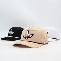 Gorra de Golf de 5 Paneles, Resistente, con Perforaciones Láser, Impermeable, Transpirable, con Logotipo Personalizado, Gorras de Béisbol y Fútbol, Venta al Por Mayor OEM