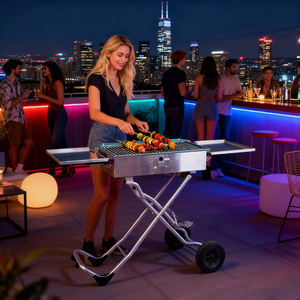 موقد فحم محمول قابل للطي من الفولاذ المقاوم للصدأ عالي الجودة بالجملة، مناسب للشواء في الهواء الطلق - Product Image 1