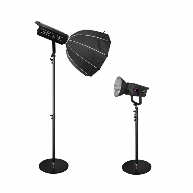 Heavy-Duty Metal Microphone Stand with 360-Degree Rotating Adjustable Base Two-in-One Camera Microphone Support for Desktop Use