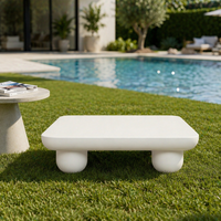Table d'appoint extérieure moderne en béton haut de gamme du fabricant OEM, durable et étanche, pour villa, appartement, cour et présentation en magasin
