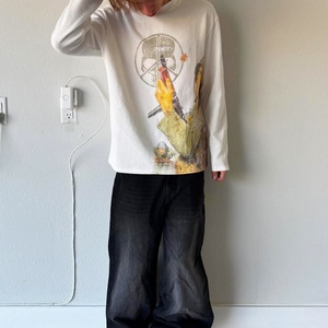Custom Fashion DTG Print Graphic <b>Waffle</b> Thermal Long Sleeved <b>Shirt</b> for Men High Quality <b>Waffle</b> Knit Long Sleeve - Product Image 2