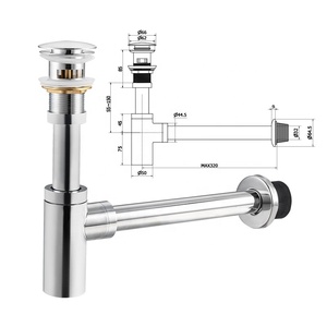 Joyhoo <span class=keywords><strong>Siphon</strong></span> de lavabo en laiton chromé avec <span class=keywords><strong>siphon</strong></span> bouteille et bonde escamotable pour lavabo de salle de bain, accessoires de plomberie - Product Image 6