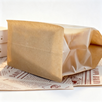 Sacs en papier kraft avec fenêtre, sacs d'emballage alimentaire pour biscuits, pain, café, en-cas, logo personnalisé