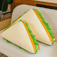 Coussin en peluche personnalisé en forme de sandwich simulé, coussin de dossier pour lit, coussin de tête de lit de bureau, poupée en peluche