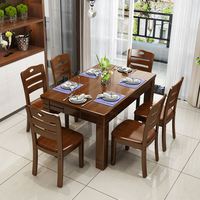Ensemble de table à manger en bois massif classique pour 6 personnes, nouveau design, style industriel de luxe pour la maison, le bureau, la salle à manger