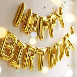 Oro di <span class=keywords><strong>Buon</strong></span> <span class=keywords><strong>Compleanno</strong></span> bandiera del Segno Palloncini, 16 Pollici Foglio di Mylar Lettere Palloncini banner Riutilizzabile per il <span class=keywords><strong>Compleanno</strong></span> Decorazioni SBF004 - Product Image 3