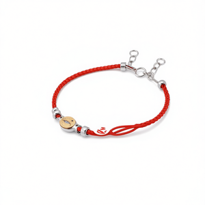 Cavigliera in acciaio inossidabile con cordoncino rosso portafortuna per donna, gioielli alla moda - Product Image 2