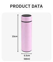 Botella de Agua Inteligente Aislada con Logotipo Personalizado, 500 ml, Acero Inoxidable 304, Pantalla LED de Temperatura, Termo de Doble Pared, Venta al Por Mayor