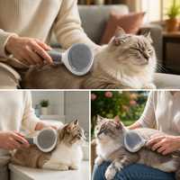 Ensemble de toilettage pour petits animaux de la marque LQ, personnalisable et respectueux de l'environnement, peigne en plastique, brosse à poils, alimenté par piles, pour poils longs