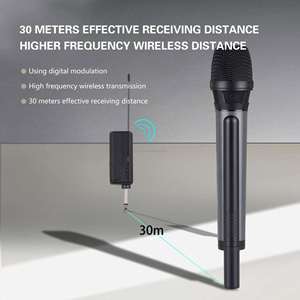 TNH UM- U5200 mikrofon nirkabel genggam profesional, mikrofon Karaoke nirkabel genggam kinerja panggung Vlog 58 UHF untuk Gereja - Product Image 3