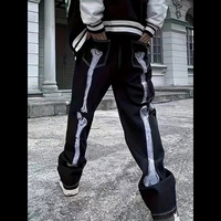 Jeans en denim personnalisés pour hommes avec impression de crâne et d'os, OEM, style Y2K vintage streetwear, pantalons longs pour hommes