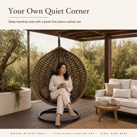 Fauteuil suspendu en rotin pour l'extérieur, chaise suspendue en forme d'œuf, siège suspendu pour jardin intérieur, balançoire de patio en saule, chaise individuelle