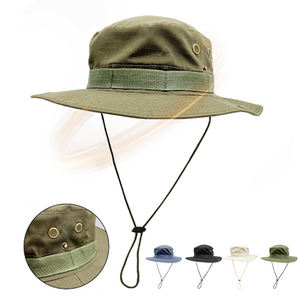 Cappelli da pescatore mimetici all'aperto Safari personalizzati con cappello da pescatore da pesca Unisex con cordino - Product Image 1