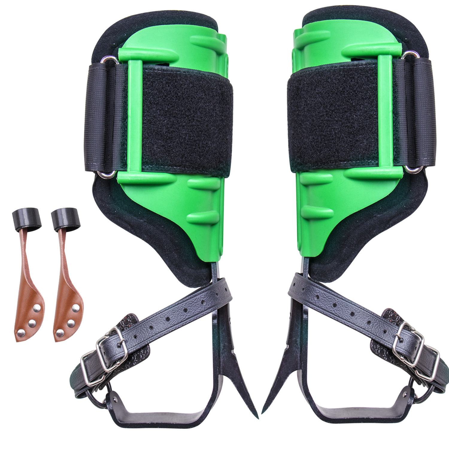 Professional Pole Climbing Spikes - Tree Climbing Gear For Electricians With Safety Buckles