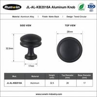 Bouton de meuble cylindrique moderne en alliage d'aluminium noir mat, fabrication OEM, installation facile, pour tiroirs, cuisine, chambre