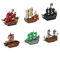 Série de navires pirates A1-A6, blocs de construction éducatifs en micro-particules nano en plastique pour enfants, jouets pour enfants