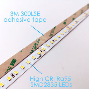 Tiras de Luces LED Flexibles de 24 V, Alto CRI Ra 95, 160 lm/190 lm por Vatios, 3000 K, Blanco Cálido, 2835, Alta Eficiencia, Sin Puntos, Blancas, Atenuables - Product Image 6