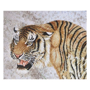 Mosaïque murale en verre découpé à la main, motif tigre, fusion à chaud, personnalisable, pour la décoration des salles de bain et des cuisines (vente en gros) - Product Image 2