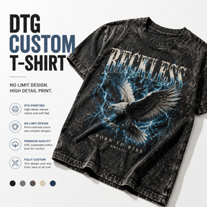 เสื้อยืด DTG แบบกำหนดเองสำหรับผู้ชาย ลายกราฟิกแบบฟอกสี พิมพ์ลายละเอียดสูง เสื้อยืดโอเวอร์ไซส์ผ้าฝ้าย สตรีทแวร์ รับสกรีนโลโก้ - Product Image 1