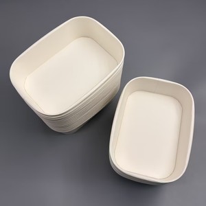 Contenedor de Alimentos de Papel Ecológico con Impresión Personalizada al por Mayor, Tazón Cuadrado para Llevar Ensaladas, Resistente al Calor y al Agua - Product Image 5