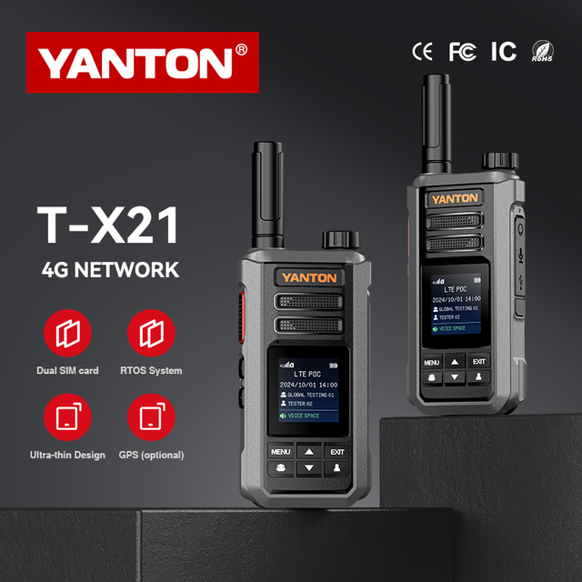 Mini 4G POC Walkie Talkie LTE/WCDMA/GSM Push-to-Talk Radio SOS Alert Long Standby Time SIM Card Ready IP54 Rated YANTON T-X21