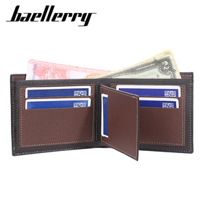 กระเป๋าสตางค์แบบสั้นสำหรับผู้ชาย Baellerry ขนาด 6 นิ้ว หนัง PU ใส่บัตรธุรกิจ สีพื้น สีดำ สีน้ำตาลกาแฟ สีน้ำตาลอ่อน - Product Image 2