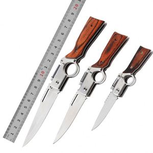 Folding Wedding LED Light Mini Flashlight Outdoor Protection Multi <b>Tool</b> <b>Engrave</b> Wooden Handle Tactical Pocket Knife - Product Image 1