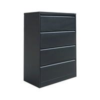 Armoire métallique verticale mince à 4 tiroirs robuste avec portes à fermeture automatique, construction en acier écologique, rangement sécurisé, assemblée